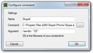 Configuring external command for Skype