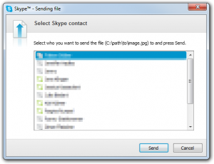 Selecting the Skype recipient